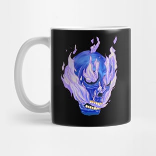 Skull on Fire Blue version Mug